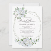 Witte Floral Geometric Waterverf Vrijgezellenfeest Kaart (Voorkant)