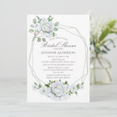 Witte Floral Geometric Waterverf Vrijgezellenfeest Kaart (Staand voorkant)