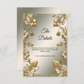 Witte Floral Goud  Detail Behuizing Kaart (Voorkant / Achterkant)