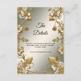 Witte Floral Goud Detail Behuizing Kaart