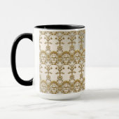 Witte Floral Goud Mok (Links)