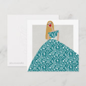 Witte Floral Jurk Mode Illustratie Kaart (Voorkant / Achterkant)