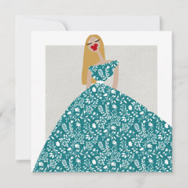 Witte Floral Jurk Mode Illustratie Kaart