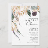 Witte Floral Lingerie Douche uitnodiging (Voorkant)
