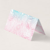 witte floral mandala waterverf ontwerp visitekaartje (Achterkant)