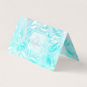 witte floral mandala waterverf ontwerp visitekaartje