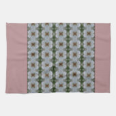 Witte Floral met roze roze en Bourgogne Theedoek (Horizontaal)