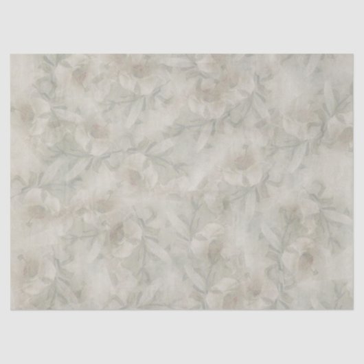 Witte Floral ontkoppeling Tissuepapier (Voorkant)