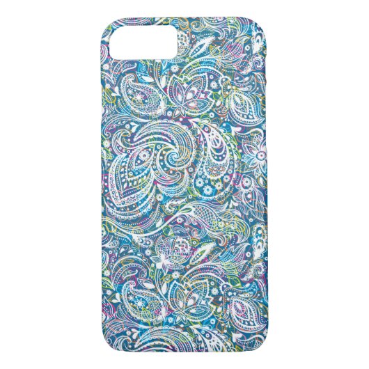 Witte Floral Paisley en kleurrijke achtergrond Case-Mate iPhone Case (Achterkant)