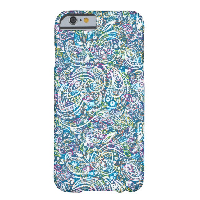 Witte Floral Paisley en kleurrijke achtergrond Case-Mate iPhone Case (Achterkant)