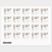 Witte Floral Wedding Envelope-zegels Vierkante Sticker (Vel)