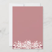 Witte florale cascading garland stoffig roos bruil kaart (Achterkant)