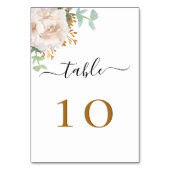 Witte florale eucalyptusbruine elegant kaart (Achterkant)