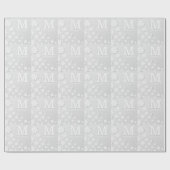 Witte florale ingegraveerde naam initialen geperso cadeaupapier (Vlak)