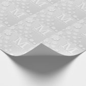 Witte florale ingegraveerde naam initialen geperso cadeaupapier (Hoek)