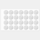 Witte florale ingegraveerde naam initialen geperso labels (Vel)