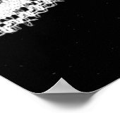 Witte florale kant op een zwarte achtergrond. poster (Hoek)