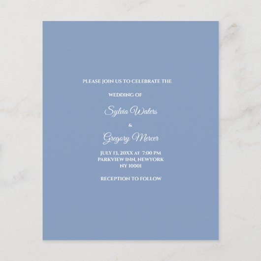  Witte florale kant stoffig blauw Budget (Achterkant)