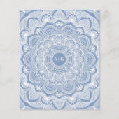  Witte florale kant stoffig blauw Budget (Voorkant)