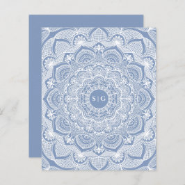 Witte florale kant stoffig blauw Budget