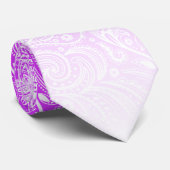 Witte florale paisley op lavender tot witte flauwt stropdas (Opgerold)