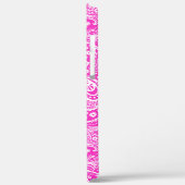 Witte florale paisleypatroon, warm roze Case-Mate iPhone case (Achterkant / Links)
