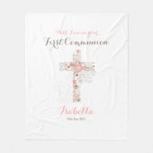 Witte florale voornaam fleece deken (Voorkant)