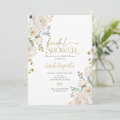 Witte florale Vrijgezellenfeest Kaart (Staand voorkant)