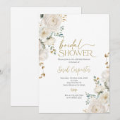 Witte florale Vrijgezellenfeest Kaart (Voorkant / Achterkant)