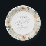 Witte florale Vrijgezellenfeest Papieren Bordje<br><div class="desc">Mooie zure Waterverf van de winter,  ventilatorafbeelding. Als u uw papieren borden verder wilt aanpassen,  klikt u op de knop "Aanpassen" en gebruikt u dit eenvoudige ontwerpgereedschap om deze sjabloon te wijzigen. Overeenkomende objecten in onze winkel. Het ontwerp van de Cava Party van het witte Florence Collectie</div>