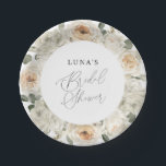 Witte florale Vrijgezellenfeest Papieren Bordje<br><div class="desc">Mooie zure Waterverf van de winter,  ventilatorafbeelding. Als u uw papieren borden verder wilt aanpassen,  klikt u op de knop "Aanpassen" en gebruikt u dit eenvoudige ontwerpgereedschap om deze sjabloon te wijzigen. Overeenkomende objecten in onze winkel. Het ontwerp van de Cava Party van het witte Florence Collectie</div>