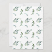 Witte floralen groen moderne elegante bruiloft kaart (Achterkant)