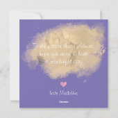 Witte florelegant paars moederdag feestdagenkaart (Achterkant)