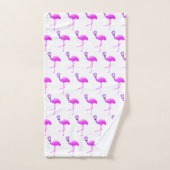 WITTE FLURO FLAMINGO PATROON BATHROOM TOWEL SET BAD HANDDOEK (Handdoek)
