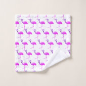 WITTE FLURO FLAMINGO PATROON BATHROOM TOWEL SET BAD HANDDOEK (Wasdoekje)