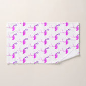 WITTE FLURO FLAMINGO PATROON BATHROOM TOWEL SET BAD HANDDOEK (Handdoek)