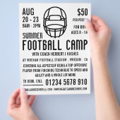 Witte Football Helmet, Football Camp Adverteren Flyer (Hand)