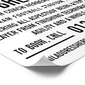 Witte Footballs helm, Football Camp Adverteren Poster (Hoek)