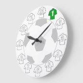 Witte Footballs Shirten als Clock Numbers Grote Klok (Hoek)