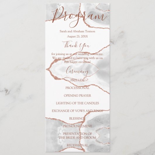 Witte formele minimalistische luxe trouwprogramma' menu (Voorkant)