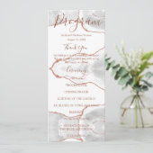 Witte formele minimalistische luxe trouwprogramma' menu (Staand voorkant)