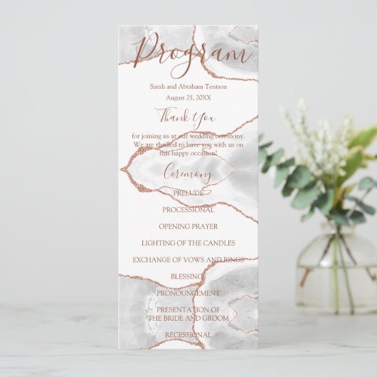 Witte formele minimalistische luxe trouwprogramma' menu (Staand voorkant)