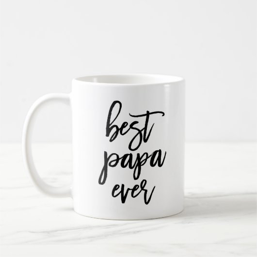 Witte foto Beste papa ooit handgeschreven script Koffiemok (Links)