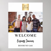 Witte foto business logo seminar welkom poster (Voorkant)