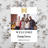 Witte foto business logo seminar welkom poster