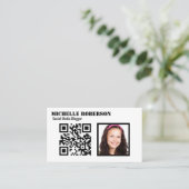 Witte foto en code reinigen visitekaartje (Staand voorkant)