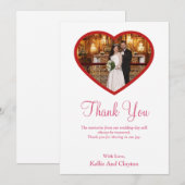 Witte foto in een hart Hartelijk dank Bedankkaart (Voorkant / Achterkant)