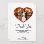 Witte foto in een hart Hartelijk dank Bedankkaart (Voorkant / Achterkant)