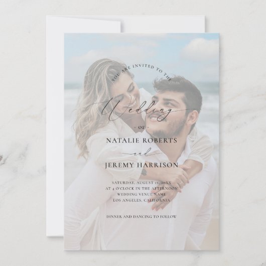 Witte foto overlay 2 vervaagde Afbeeldingen bruilo Kaart (Voorkant)