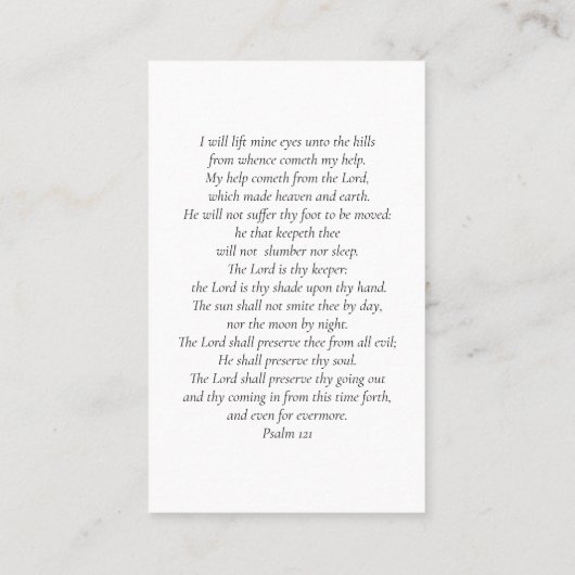 Witte Foto Sympathy Funeral Memorial Kaart Visitekaartje (Achterkant)